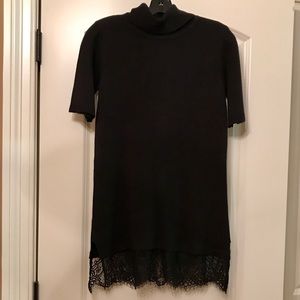 Short sleeved cowl neck sweater